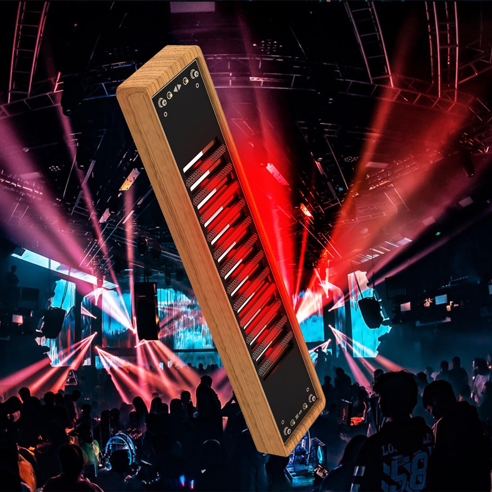 Nixie-Röhren-Spektrum-Rhythmuslicht, Musik-Spektrumlicht Mit 12 Nixie Uhr, Automatische Spektrumlampe Zur Musikerkennung, 30+ Farbmodi Einstellbare Helligkeit, für Innendekoration Partys (A)