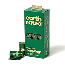 Earth Rated Sacchetti igienici per cani, a prova di perdite e extra resistenti, rotoli di ricarica in confezione convenienza, senza profumo, 315 pezzi