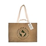 Reusable Grocery Bag – Large Sustainable Washable Paper Tote with Reinforced Seams. Foldable and Durable.