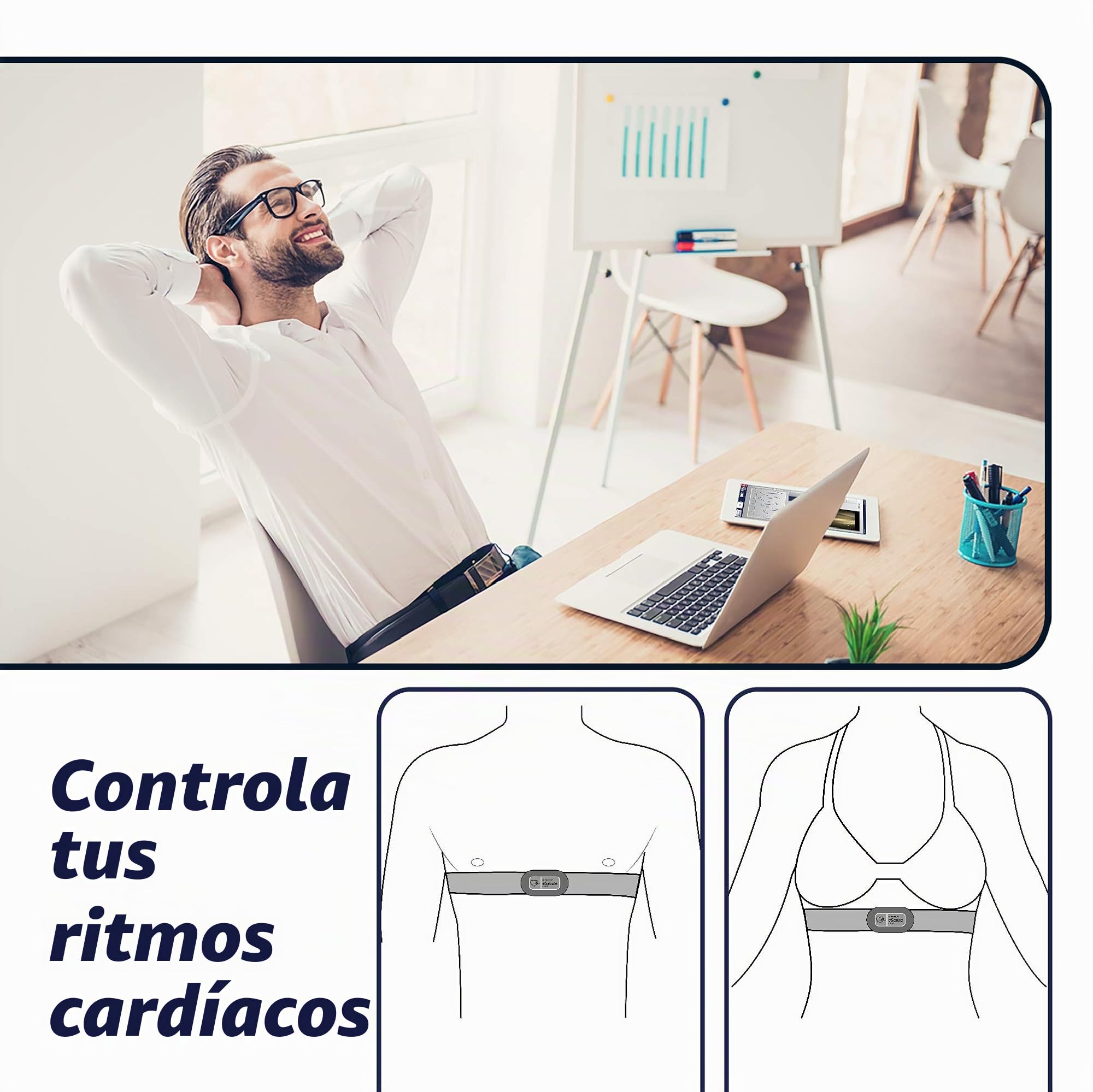 Mindfield eSense Pulse con aplicación para Smartphone | Variabilidad de la frecuencia cardíaca (HRV) Biorretroalimentación y Entrenamiento de la frecuencia del Pulso con Correa de Pecho portátil