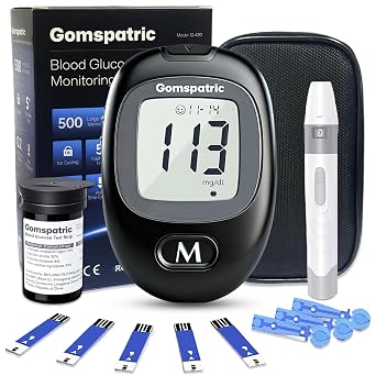 G-430 Blood Glucose Monitor Kit, High Accuracy Blood Sugar Monitor with 50 Test Strips,50 Lancets, No Coding, Glucose Meter,Diabetes Testing Kits for Home Use Black