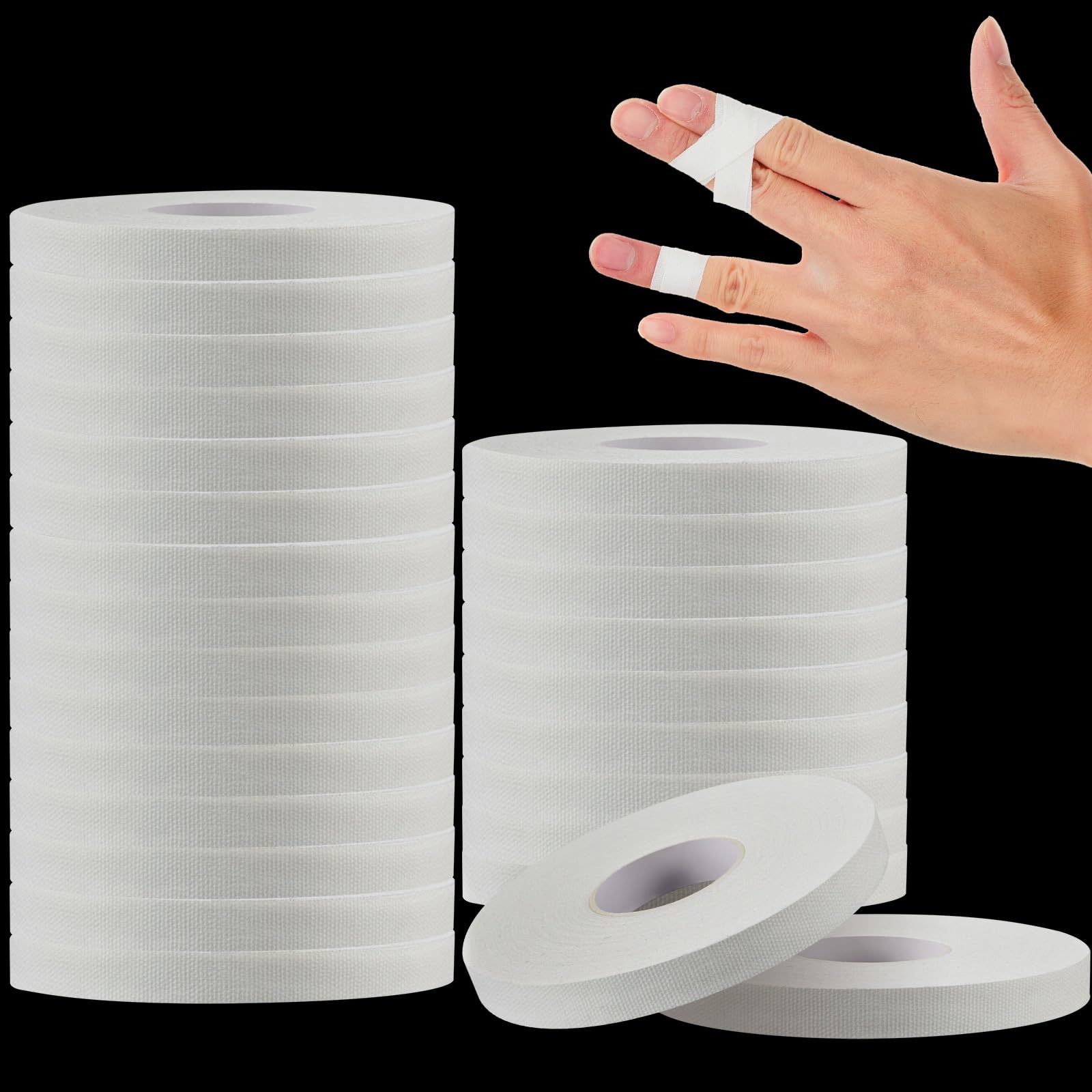 Nuanchu 24 Rolls Athletic Finger Tape 0 3 Inch x 45 ft Sports Tape for Rock Climbing Volleyball