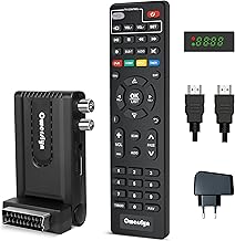 Digital Terrestrial Decoder 2024, DVB-T2 HD 1080P H265 HEVC Main 10 Bit, HDMI CEC TV Stick Support HDMI/Scart Output and USB Multimedia/PVR Recorder [2-in-1 Remote Control with TV Controls]