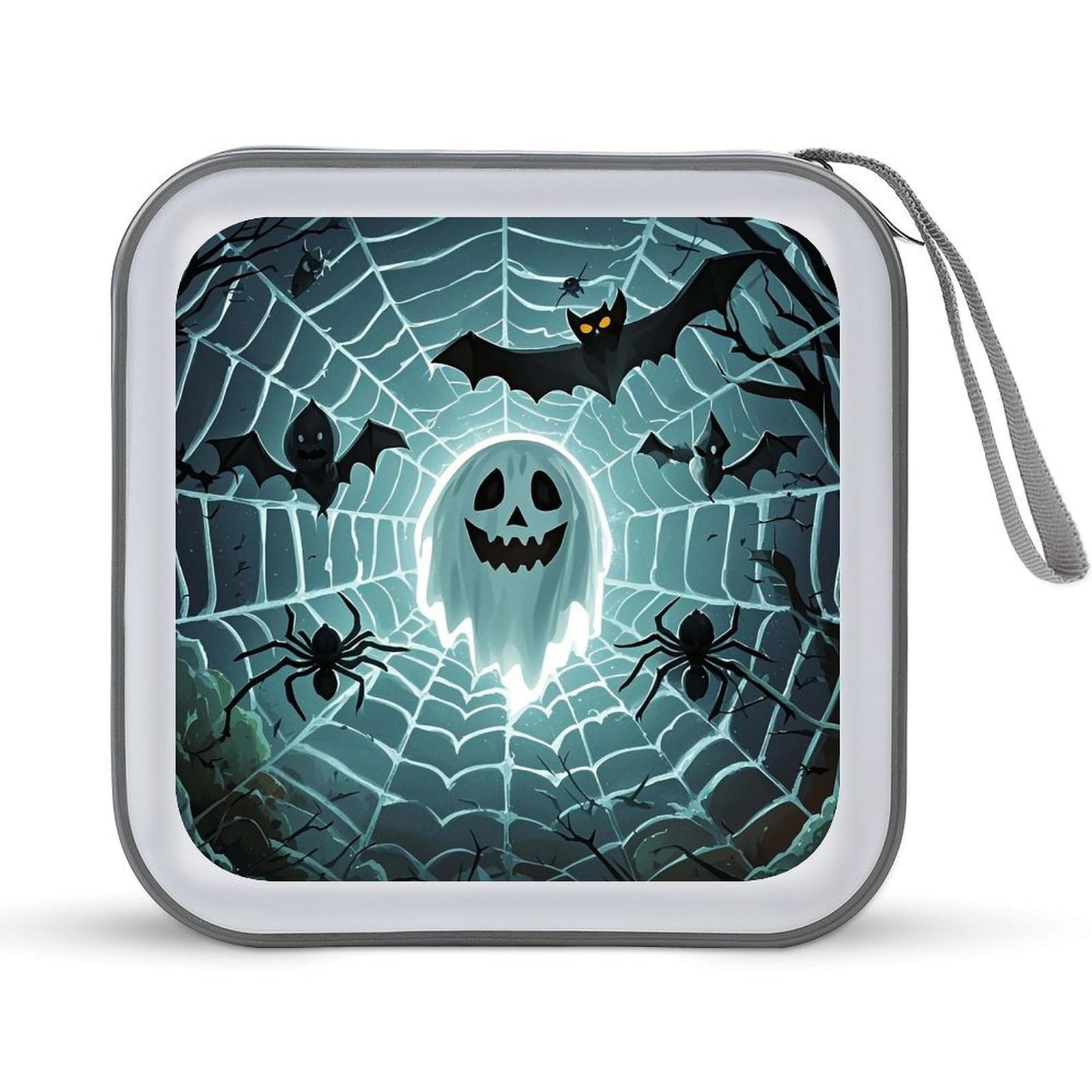 VstaDank Cute Bat Spider Webs CD Case with Hand Strap Lightweight DVD Wallet Holder 40 Capacity CD/DVD Case Wallet Protective CD Wallet CD/DVD Portable Storage Binder for Car Home Office