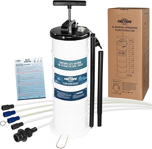 FIRSTINFO A11012US - Bomba extractora de aceite neumática de 6L para evacuación de líquidos de automóviles + manguera de purga de freno de válvula