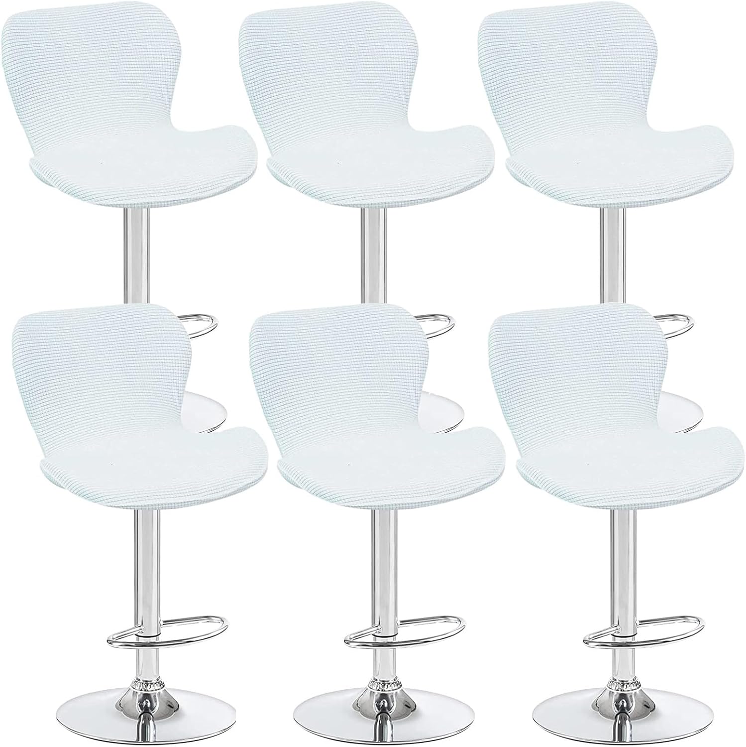 6pcs Curved Bar Stool Covers, Universal Stretch Short Back Counter Stool Covers, for Bar Caffee Removable Washable