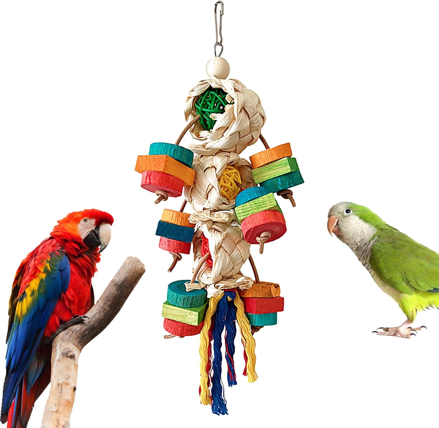 Generisch Vogel Kauspielzeuge,Buntes Natürliches Holzspielzeug Zum Nagen | Spielzeug für den Käfig | Für Balkon, Garten und Terrasse Generisch Vogel Kauspielzeuge,Buntes Natürliches Holzspielzeug Zum Nagen | Spielzeug für den Käfig | Für Balkon, Garten und Terrasse