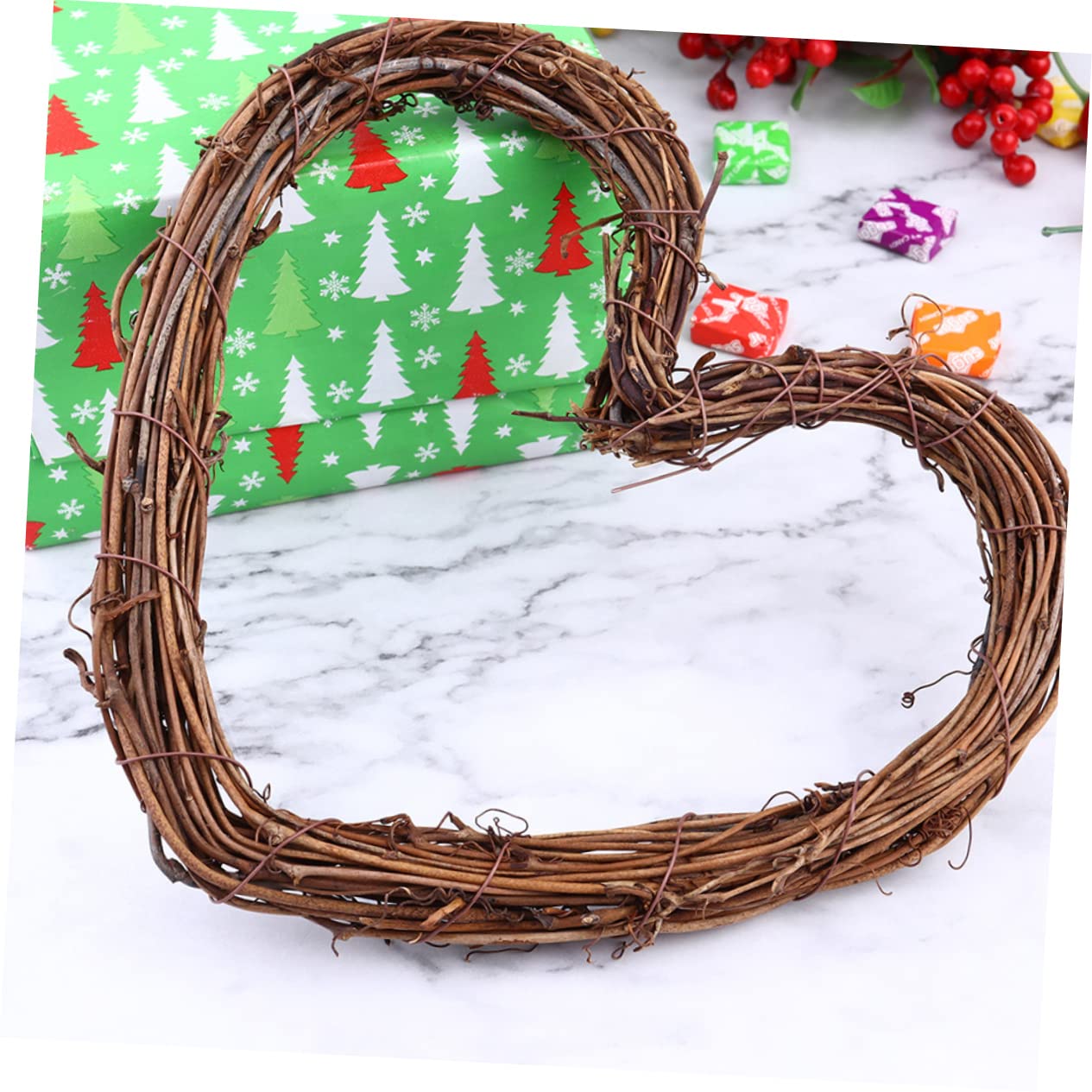 Cabilock Ghirlanda Cuore 4 Set Ghirlanda Di Cuori Acchiappasogni Natalizio Di Pino Gonne Degli Alberi Luci Decorative Decorazioni Di a Cuore Natale Brown Rattan 3 Pezzi * 4