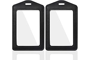 Vin Beauty Genuine Leather ID Badge Holder for ID Cards