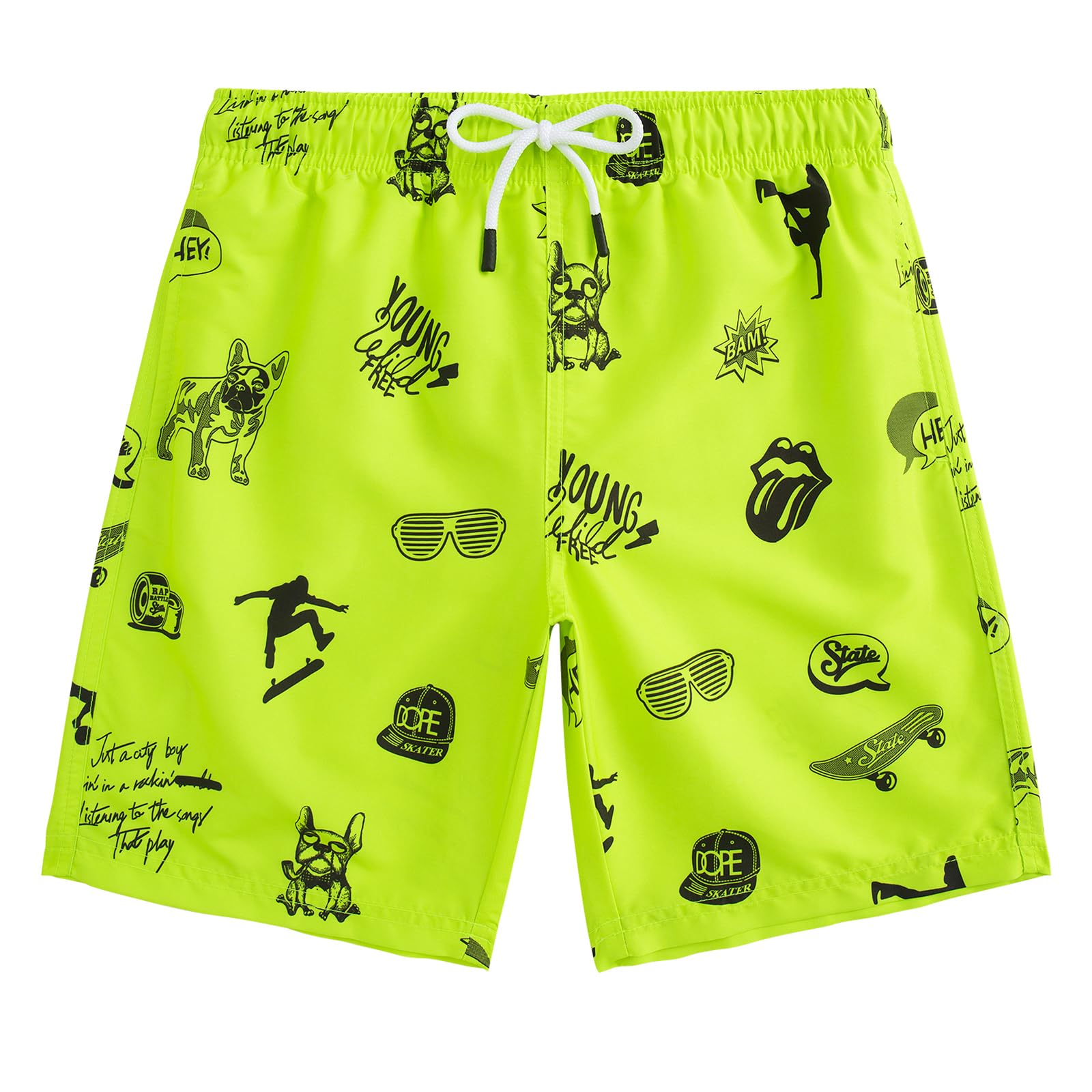 maamgic Bañador Niño Ropa de Baño para Niño Secado rápido Interior de Malla Short de Natación Estampado