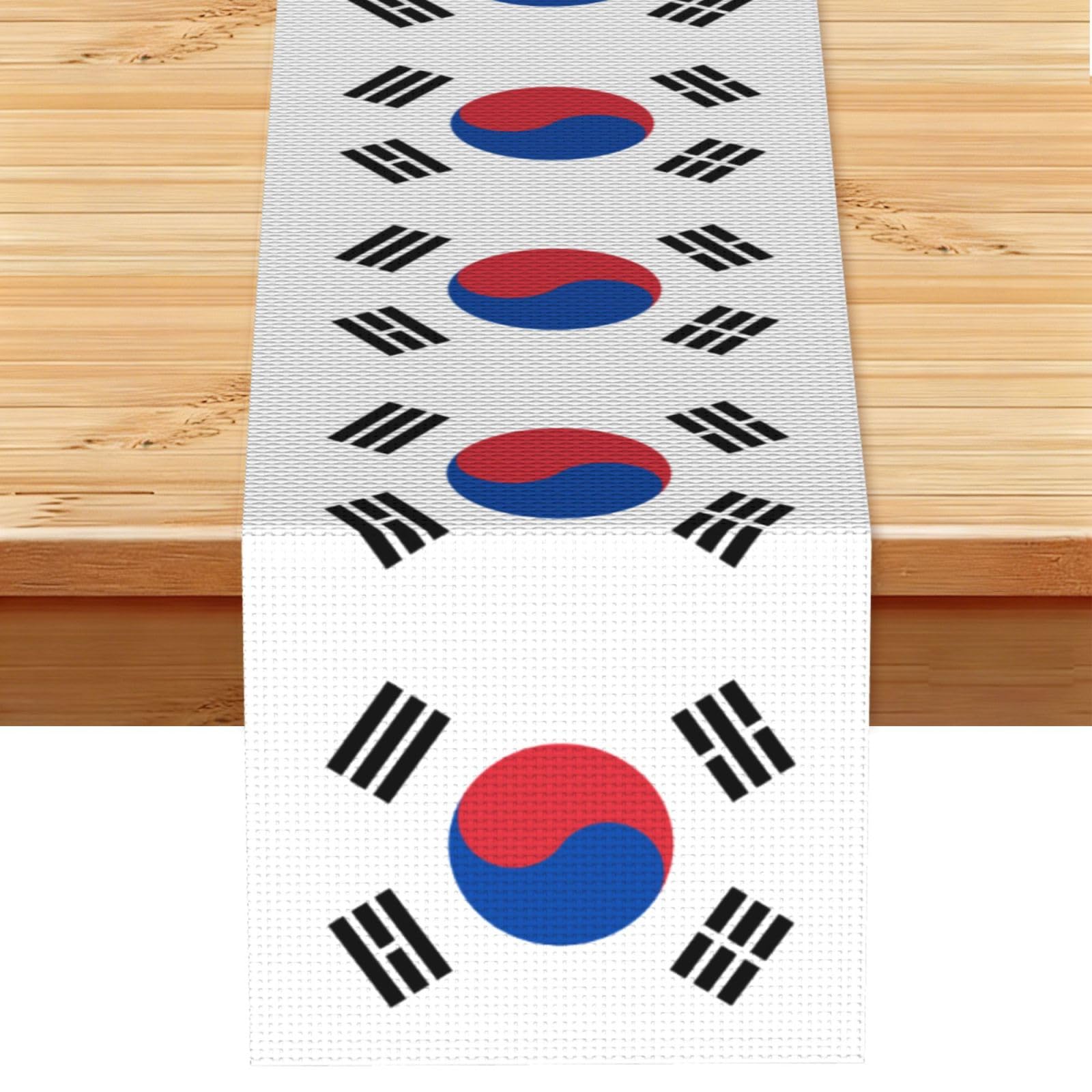 Flag of Republic of Korea Table Runner 13x72 Inch Dining Decor