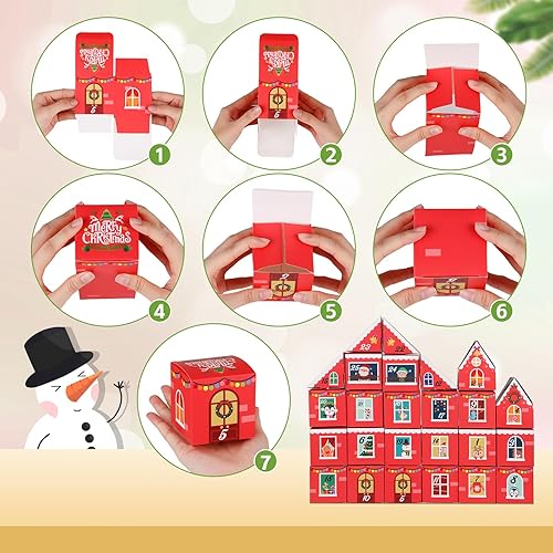 Miniatura 6 de FLYAB 25 cajas de calendario de Adviento de Navidad para llenar 24 días de cuenta regresiva para Navidad, cajas de regalo para niños y adultos,