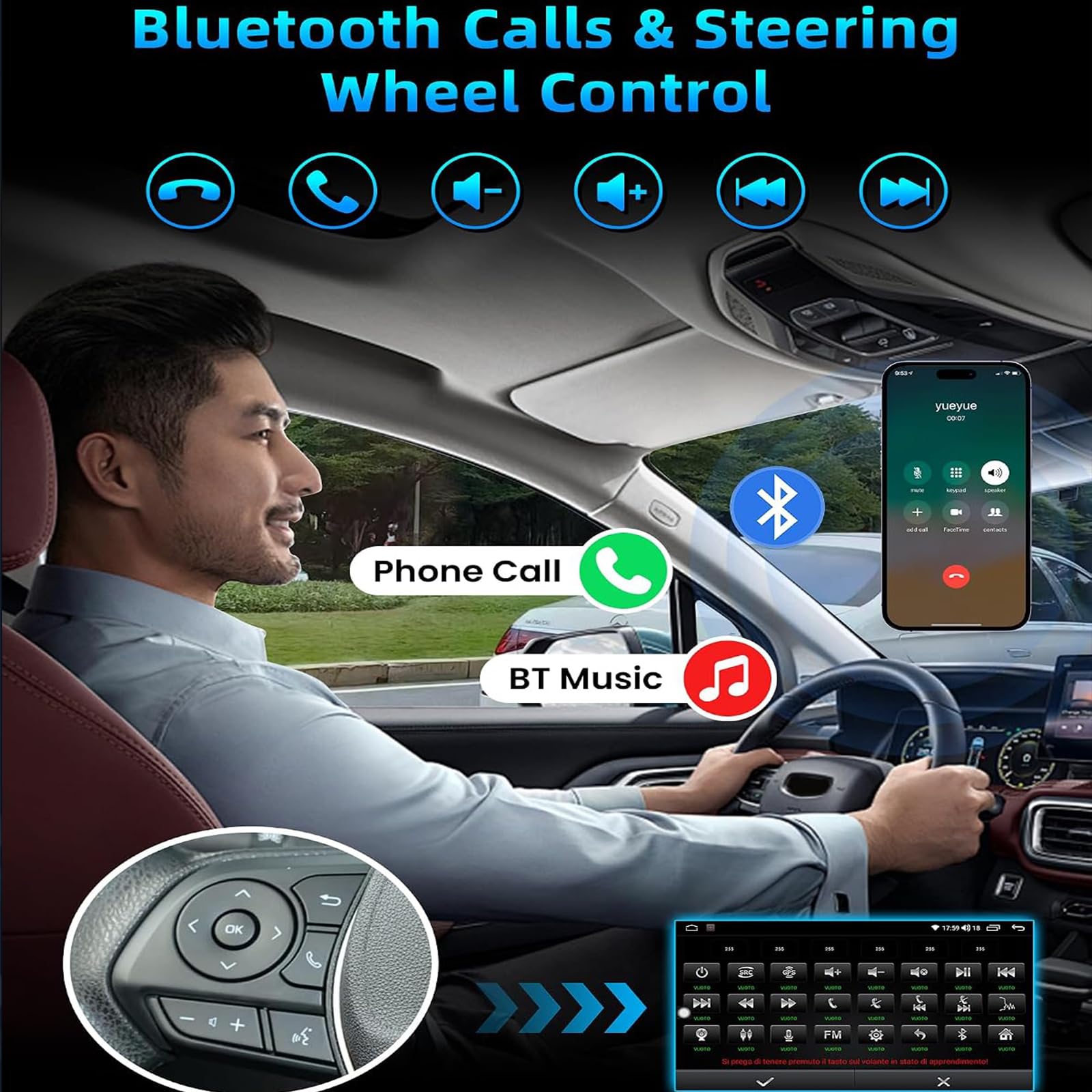 Radio Samochodowe Do Ford F150/F250/F350 2004-2014 Podwójny DIN CarPlay 7-calowy Ekran Dotykowy IPS Bezprzewodowy CarPlay Android Auto Obsługa Bluetooth/GPS/WiFi/kamery Cofania(Color:M400)