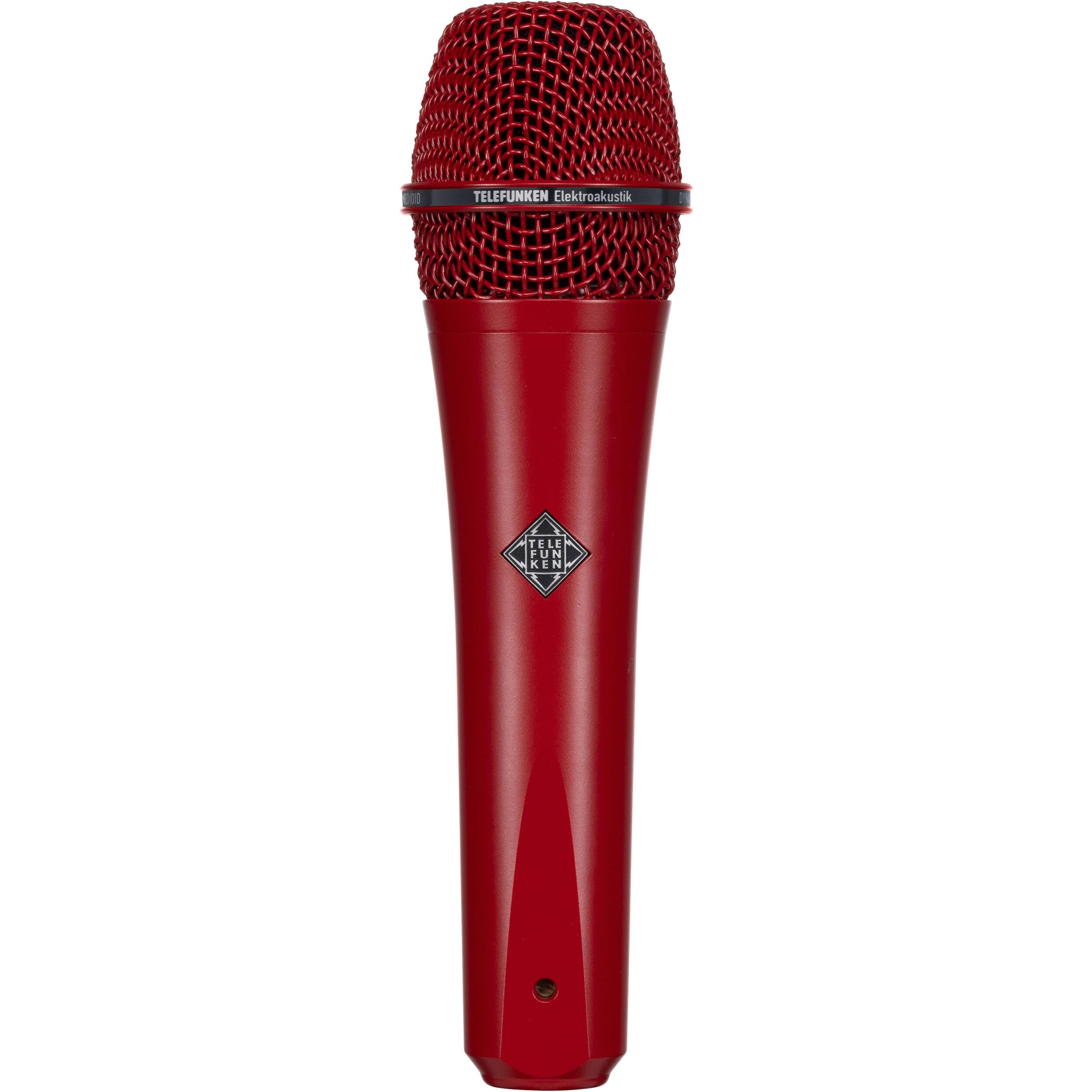Telefunken M80 Red Dynamic Handheld Vocal Microphone with On-Stage MS7701B Boom Microphone Stand and Professional Grade XLR Cable