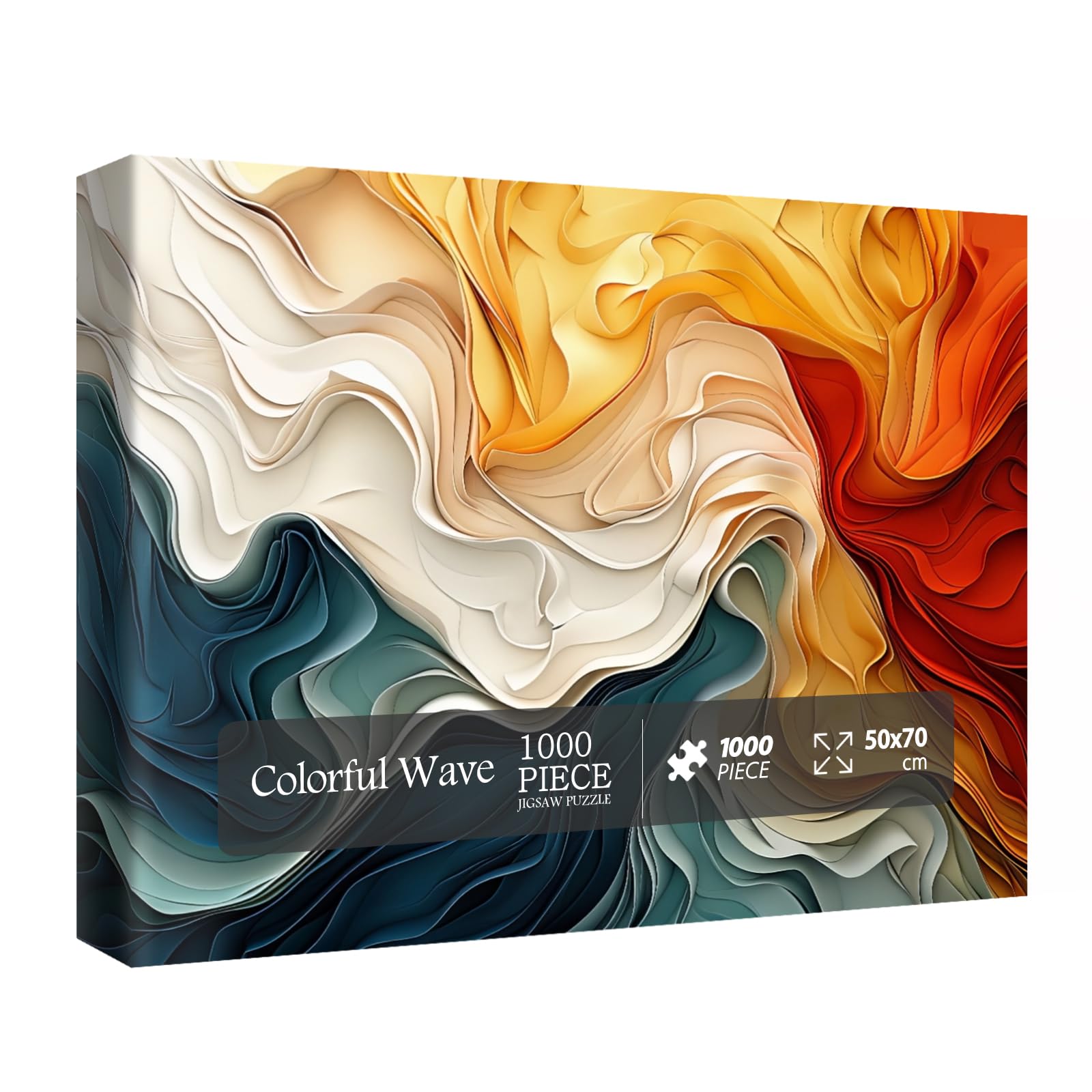 Impossible Rainbow Waves Puzzles for Adults 1000 Pieces, Difficult Hard Colorful Jigsaw Puzzles, Challenging Pretty Beautiful Puzzles
