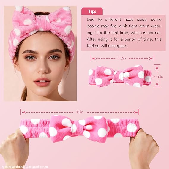 6 Pcs Spa Headbands for Washing Face