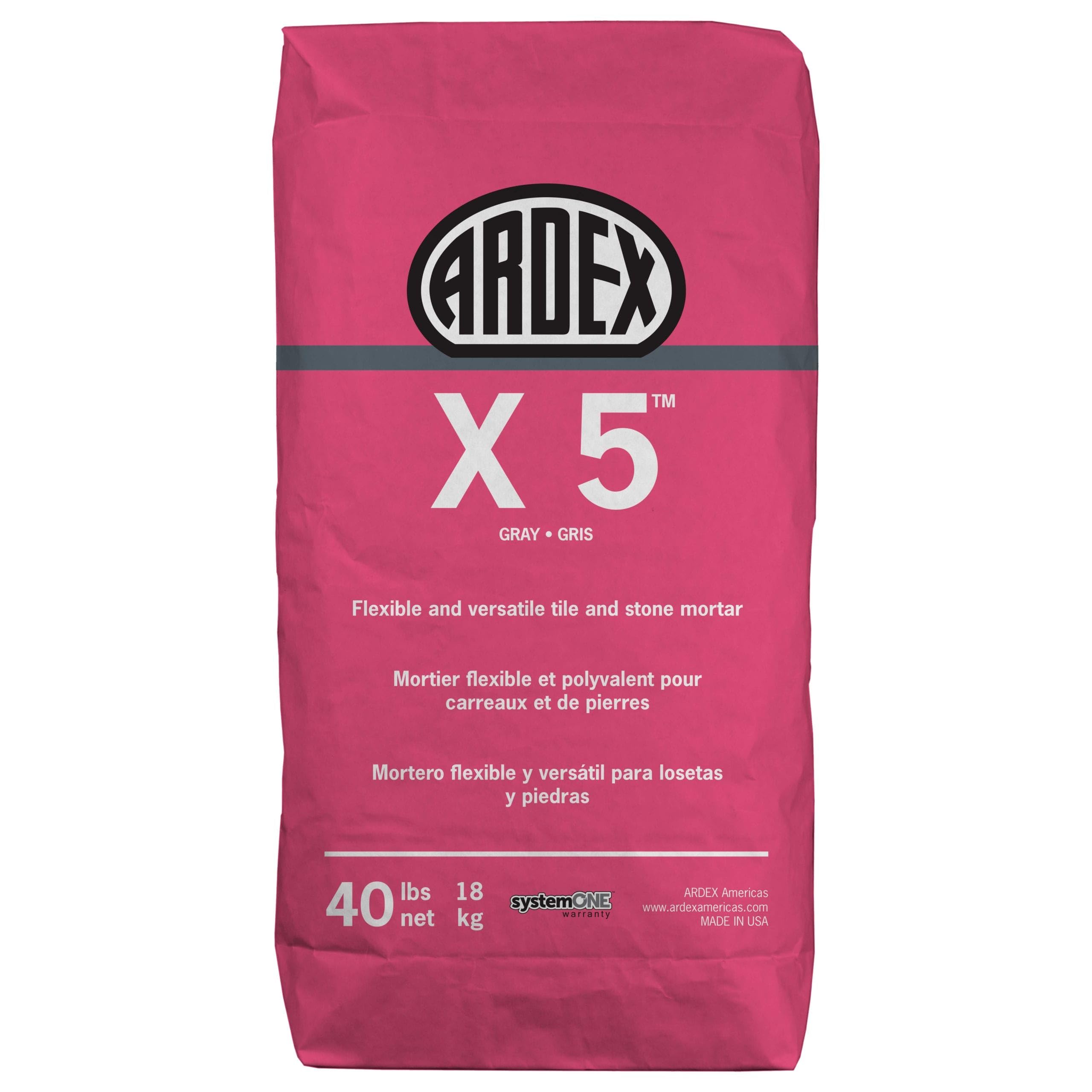 Ardex X 5 Flexible Tile & Stone Mortar (Gray), 40 lb. Bag