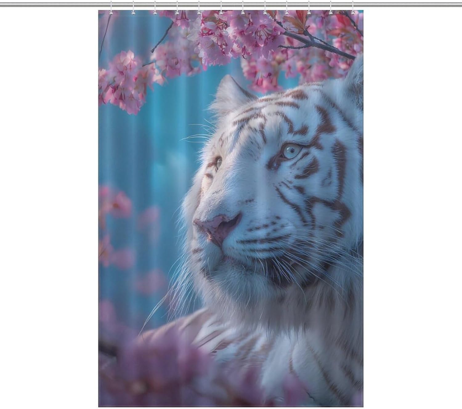 Cherryflowers Tiger (1) Shower Curtain 46.85x70.87Inch（119x180cm） Polyester Bath Curtain Shower Curtains Printed Decorative