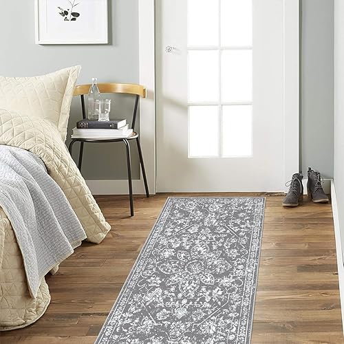 Miniatura 5 de Pauwer Alfombra de pasillo estilo bohemio vintage, de 2 x 4, antideslizante, pequeña, lavable, suave, para interiores, alfombra de pasillo pequeña,