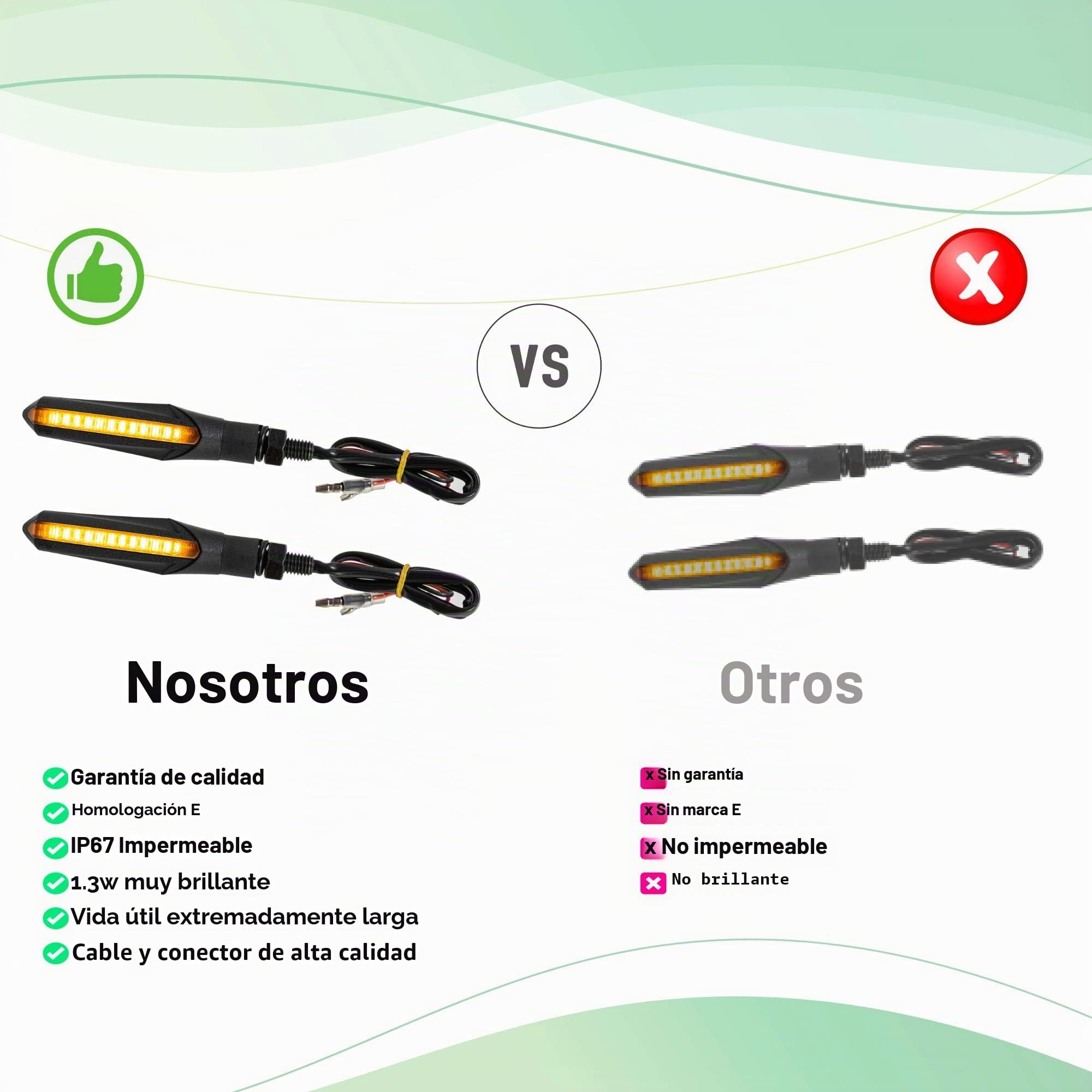 Simda Pro Intermitentes Led Moto Universales Intermitentes Moto 2 unidades (1 par) Homologados Luz Senal de Giro Indicator