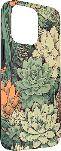 Miniatura 3 de Funda para iPhone 15 Pro Max Succulent Plant Botanical Green con diseño floral y cactus