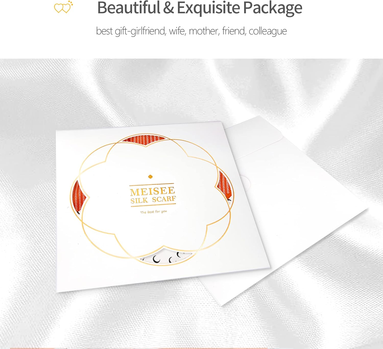 MEISEE 100% Pure Mulberry Silk Scarf 27"'x27(in) Square Scarf Head Scarf Neck scarf Headscarf for Women with Gift Packed - Image 6