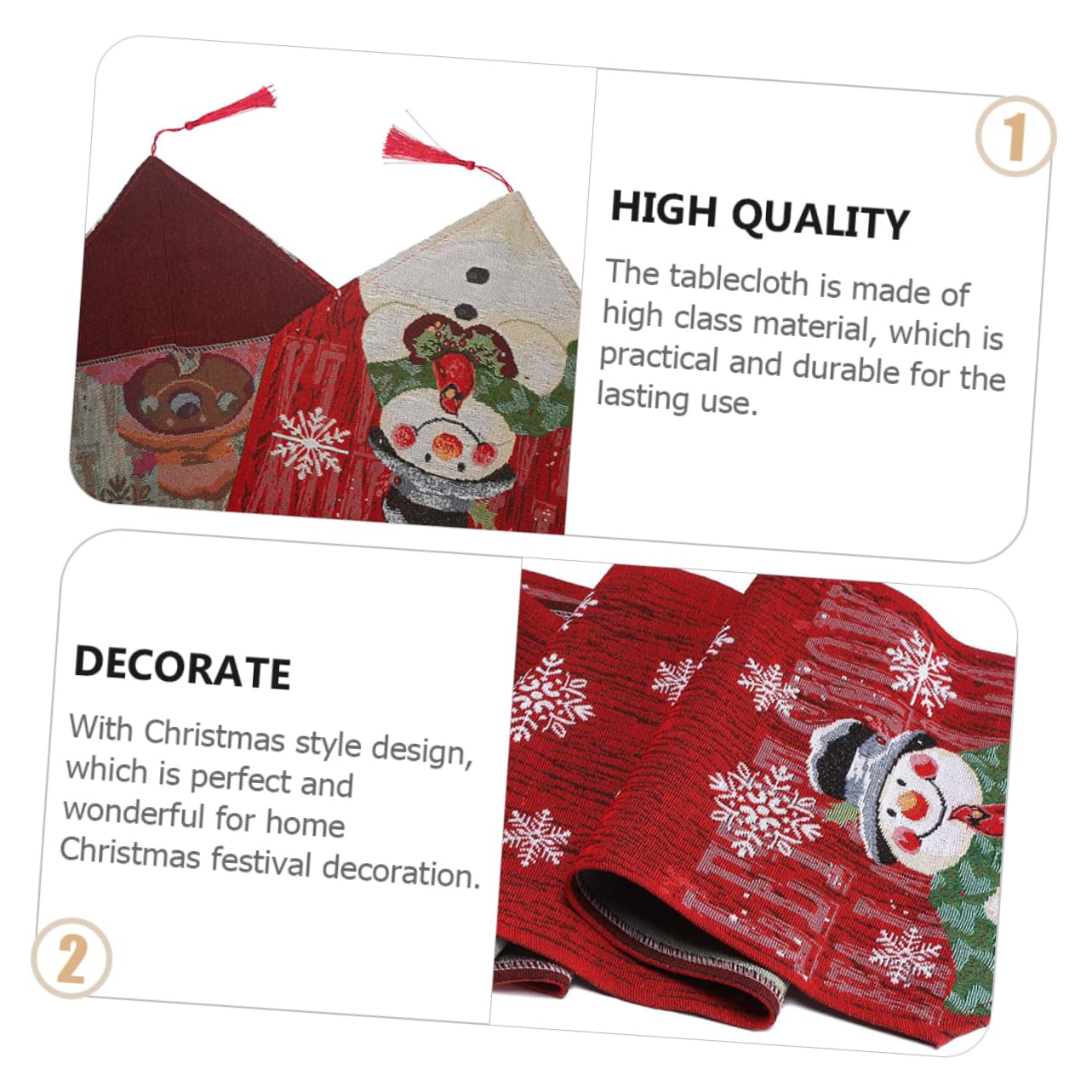 ABOOFAN 3 Stck. Weihnachtstischläufer Weihnachts-mitteldecken Christmas Table Cloth Tischläufer aus Käsetuch für Esstisch Weihnachten Schneemann Esstisch Ornament