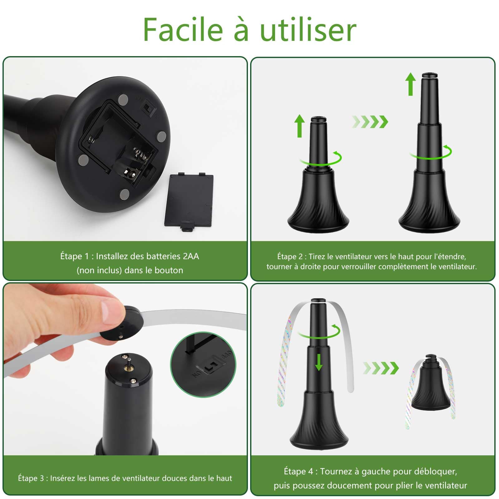 Ventilateur Anti Mouches de Table Pliable, Répulsif Moustiques Guêpes Suspendu Posé Extérieur