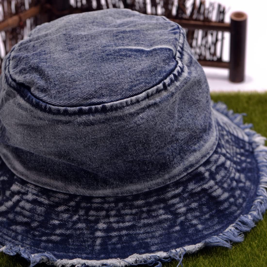 Cotton Denim Distressed Bucket Hat, Sun Hat, Hat for Men and Women - Image 7