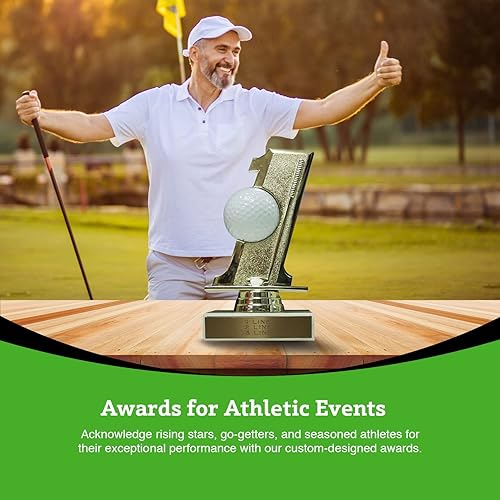 Miniatura 7 de Trofeo de resina de bola de bochas - Trofeo de plástico con base, premios y trofeos para competiciones deportivas, premios para adultos y niños