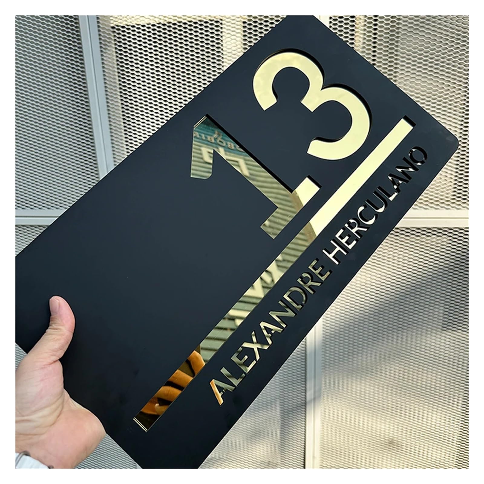 Placa De Puerta Con Número Casa, Dirección Acrílica 3D, Decoración Familiar, 1 Ud(1,14x20cm(5.5x7.9in))