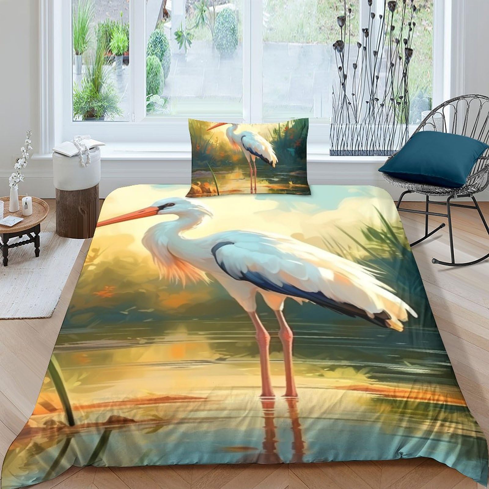 Housse de couette anti-plis 135x200 cm avec fermeture éclair cachée