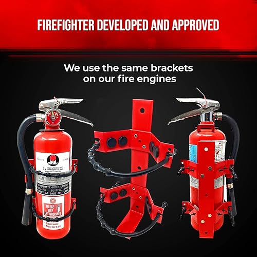 Miniatura 7 de Soporte de montaje para extintor de incendios, soporte de pared resistente para extintores de incendios de 2.5 libras y 5 libras, montaje en tu