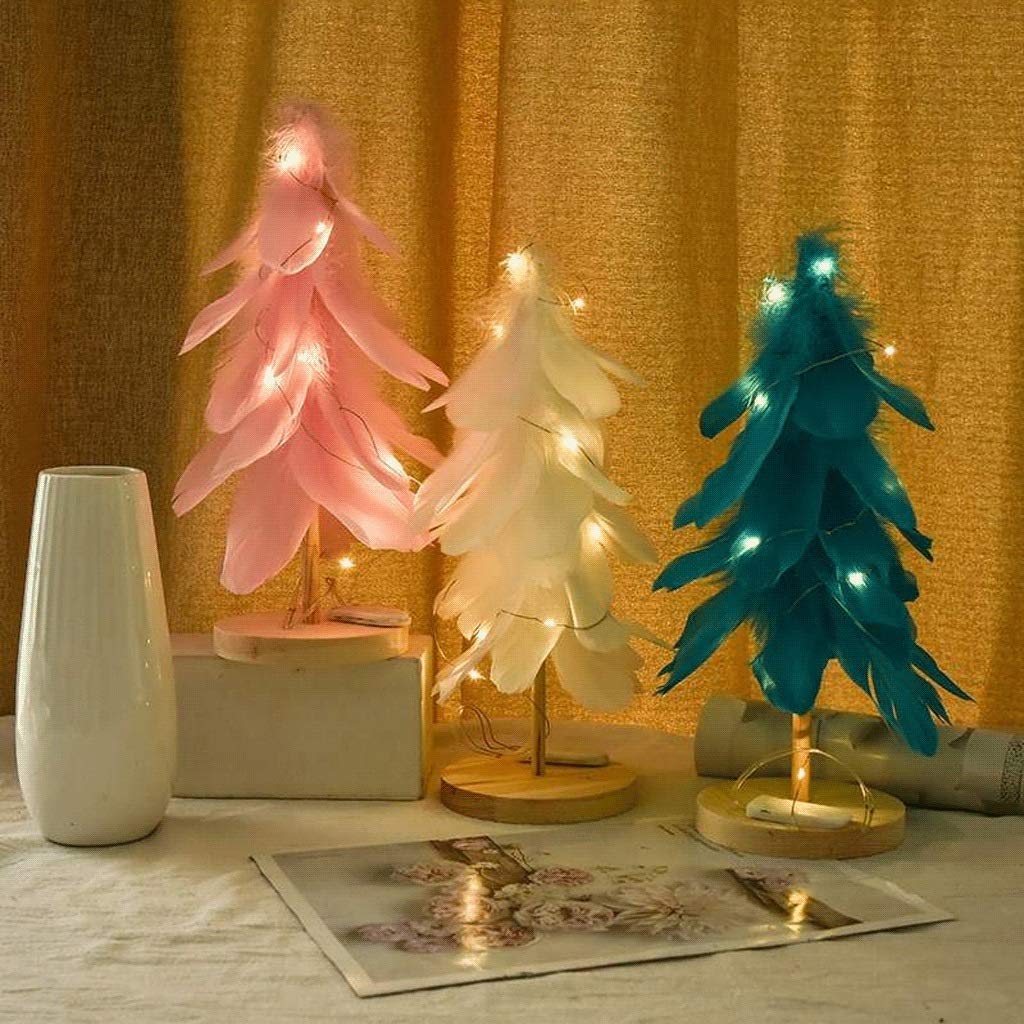 Mini Christmas Tree Desktop Christmas Tree with Lights Mini Christmas Tree  Feather Christmas Tree for Christmas Decoration and Ornaments,12.2in Small  Christmas Tree (Color : Pink) (Blue) : Amazon.com.mx: Hogar y Cocina