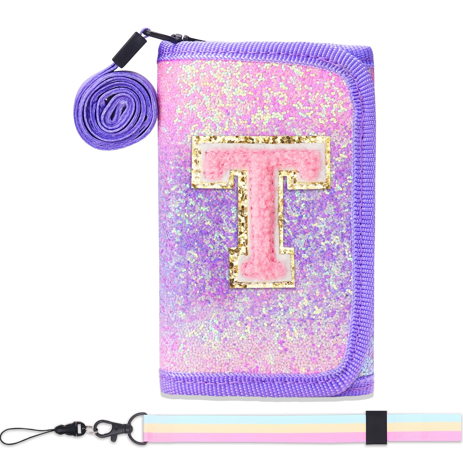 Luchike kids wallet - Girls wallet with Coin Pocket - Toddler Wallet for Girls with Magic Sticker - Teen Girl Wallet for Gifts Purple T