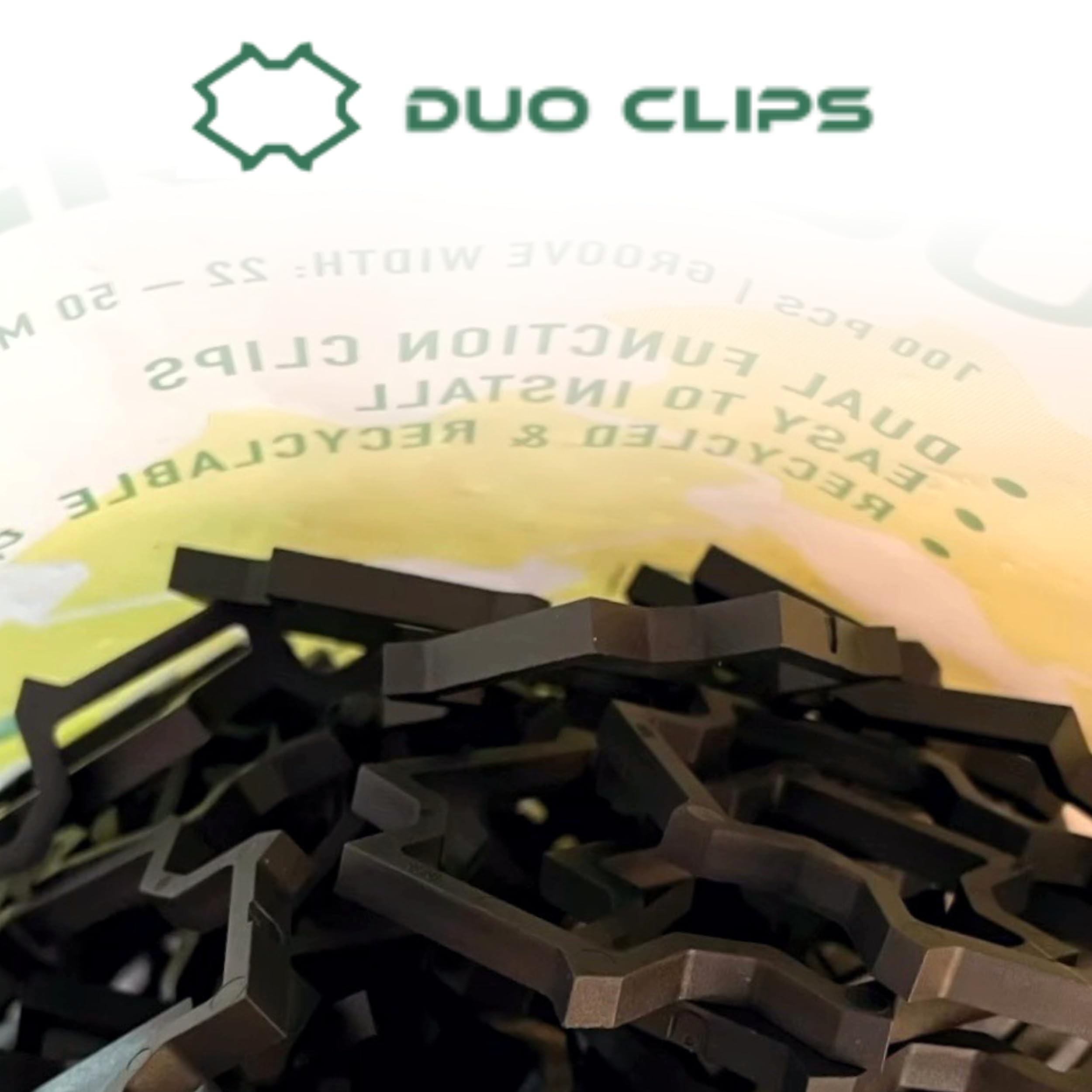 DUO CLIPS 200 tasselli per passanti, 22 – 50 mm, confezione da 2 pezzi, senza colla, nessuna foratura, supporto per cavi, morsetto per tasselli, fascetta per cavi, fascetta per fissaggio cavi