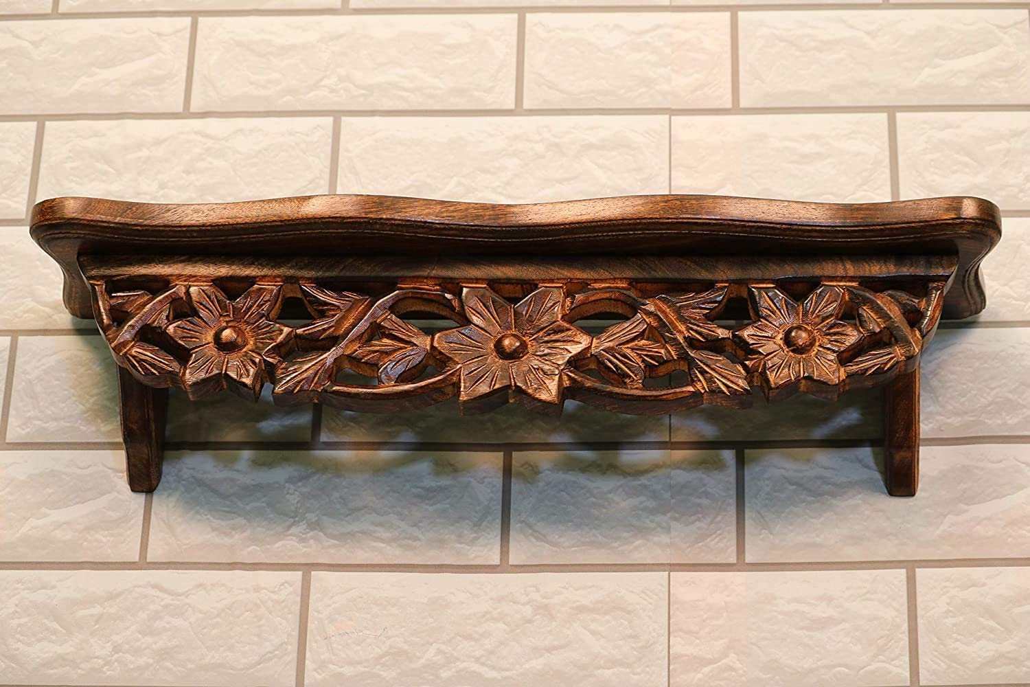Hand Carved Wall Decor Shelf for Living Room & Drawing Room (22.5 X 4.5 X 5 Inches)-image-18