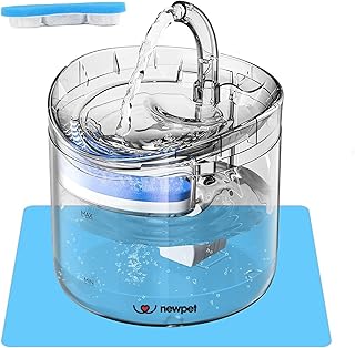 1.8L Fonte para animais de estimação, bebedouro automático para gatos, bebedouro para cães com bomba inteligente para gatos, cães e vários animais de estimação (estilo 2 (transparente))