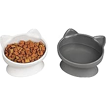 Kitty City Raised Cat Ear Bowls, Small Bowls 2pk Modern