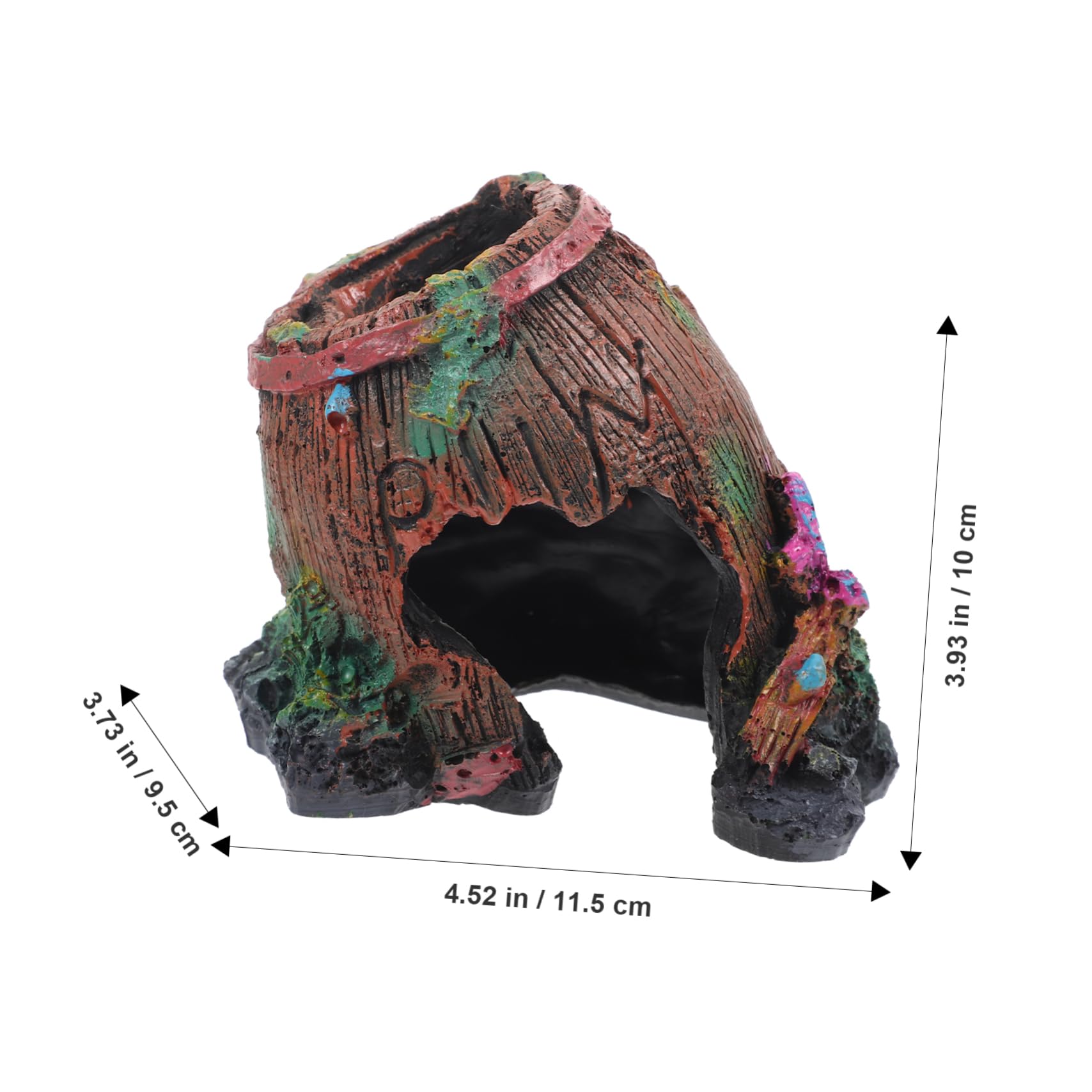 HOLIDYOYO Reptile Hideout Resin Cave Practical Feeding Box and Landscaping Ornament for Reptiles Amphibians and Crabs Versatile for