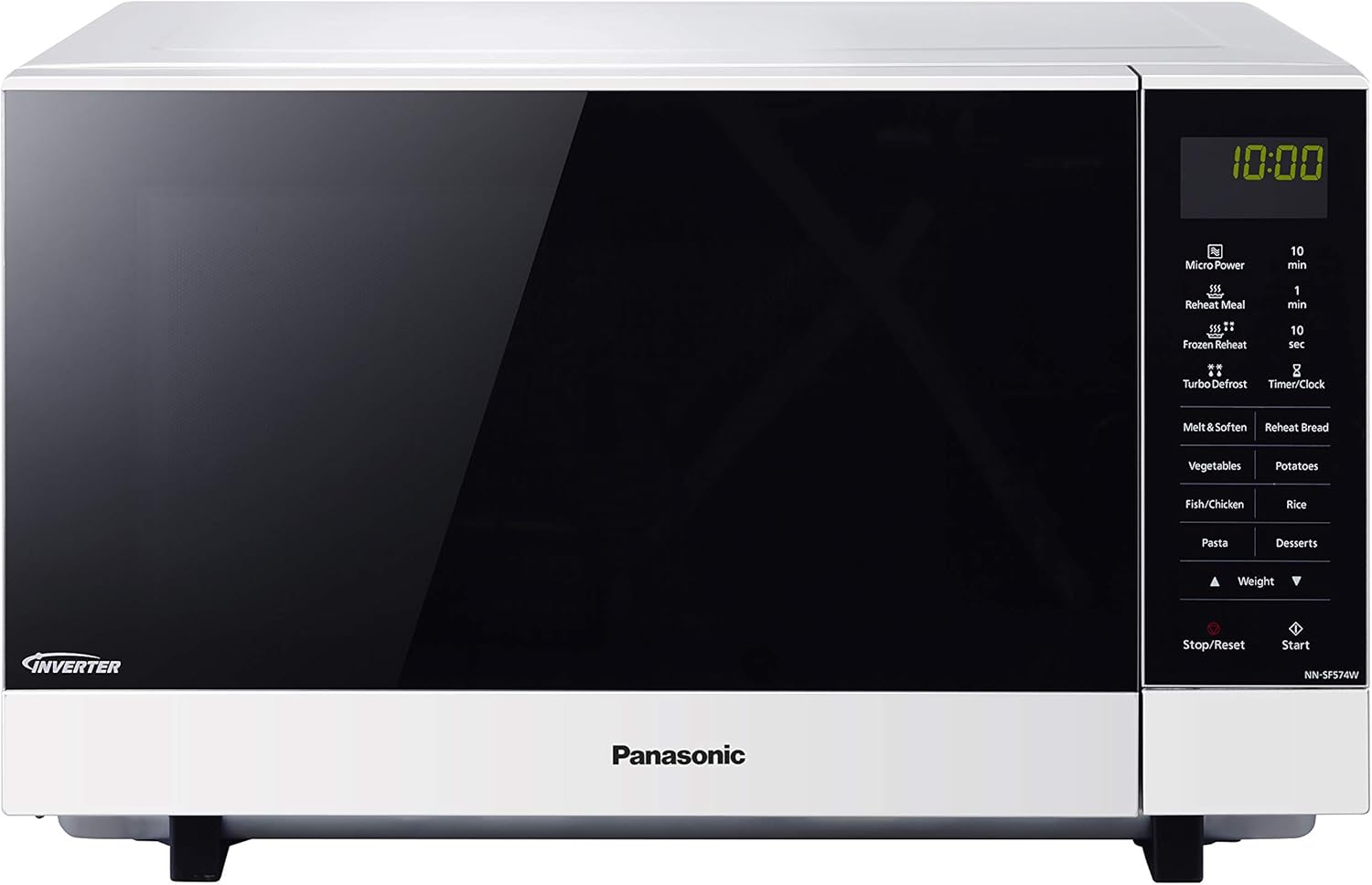 Panasonic 27L 1000W Flatbed Inverter Microwave Oven, White (NN