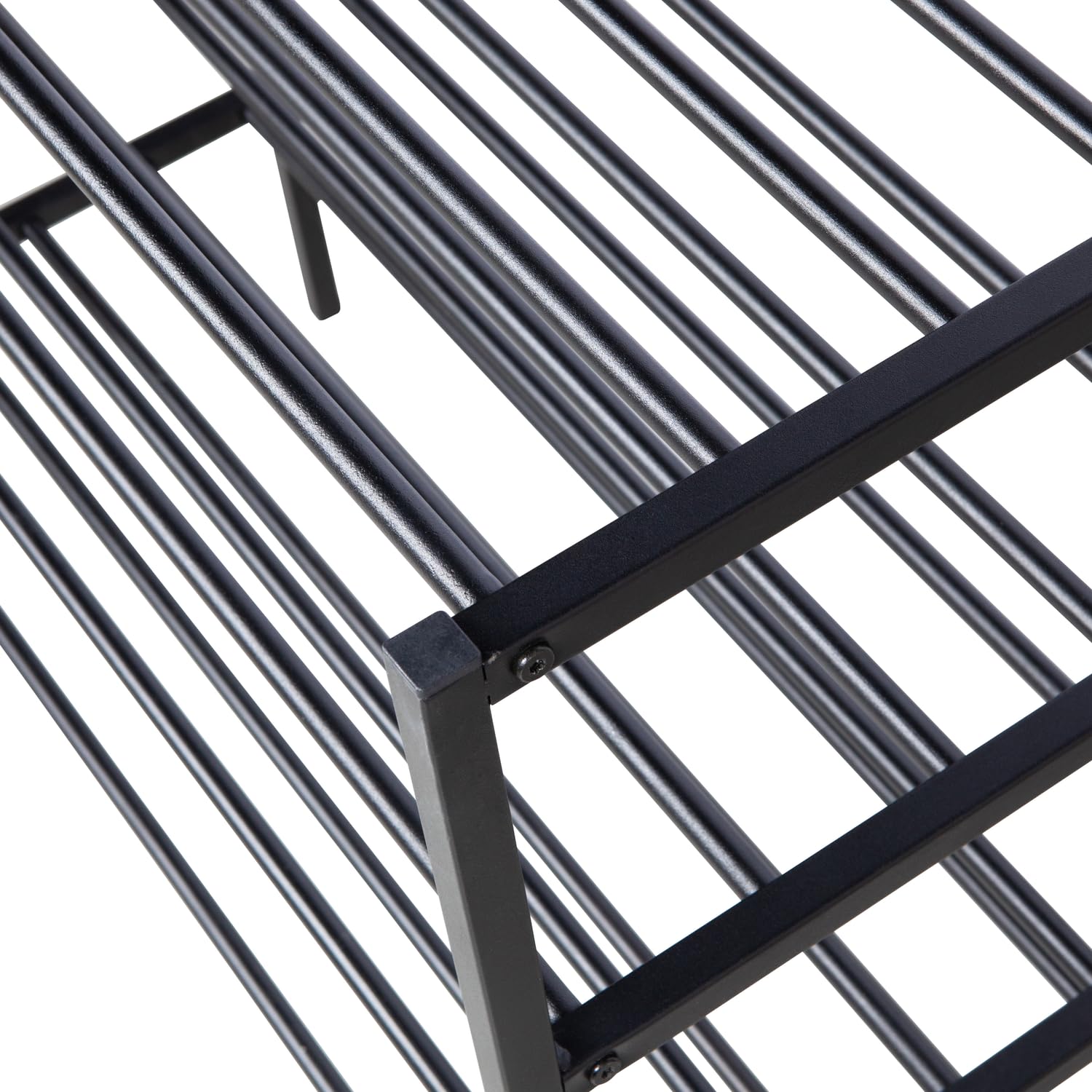 WOOOD Ferro Schuhregal Schwarz - Stapelbares 2-Lagiges Schuhschrank aus Metall Schuhablage 40x85x35 cm