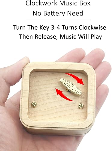 Miniatura 6 de Sinzyo You are My Sunshine - Caja de música de madera maciza tallada con láser, cajas musicales para cumpleaños, día de San Valentín, Navidad (caja