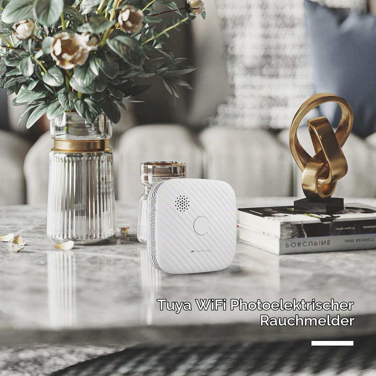 VisorTech Smart Rauchmelder: 3er-Set WLAN-Rauch- & Hitzemelder mit weltweiter App-Benachrichtigung (Rauchmelder mit Benachrichtigung, mit App Steuerung, Home)