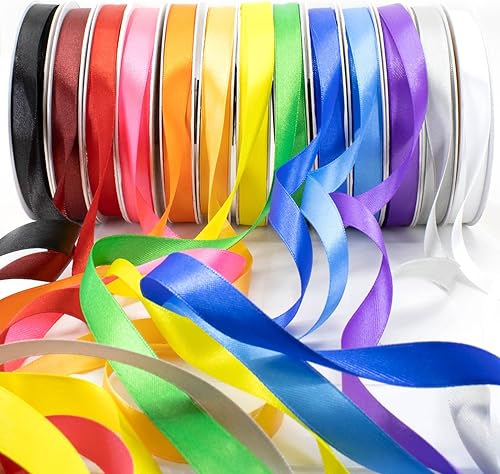 Miniatura 7 de Stuffvisor Cinta de satén dorada de caléndula, 2 pulgadas x 50 yardas, rollo de cinta de color sólido de doble cara, cinta 100% poliéster para