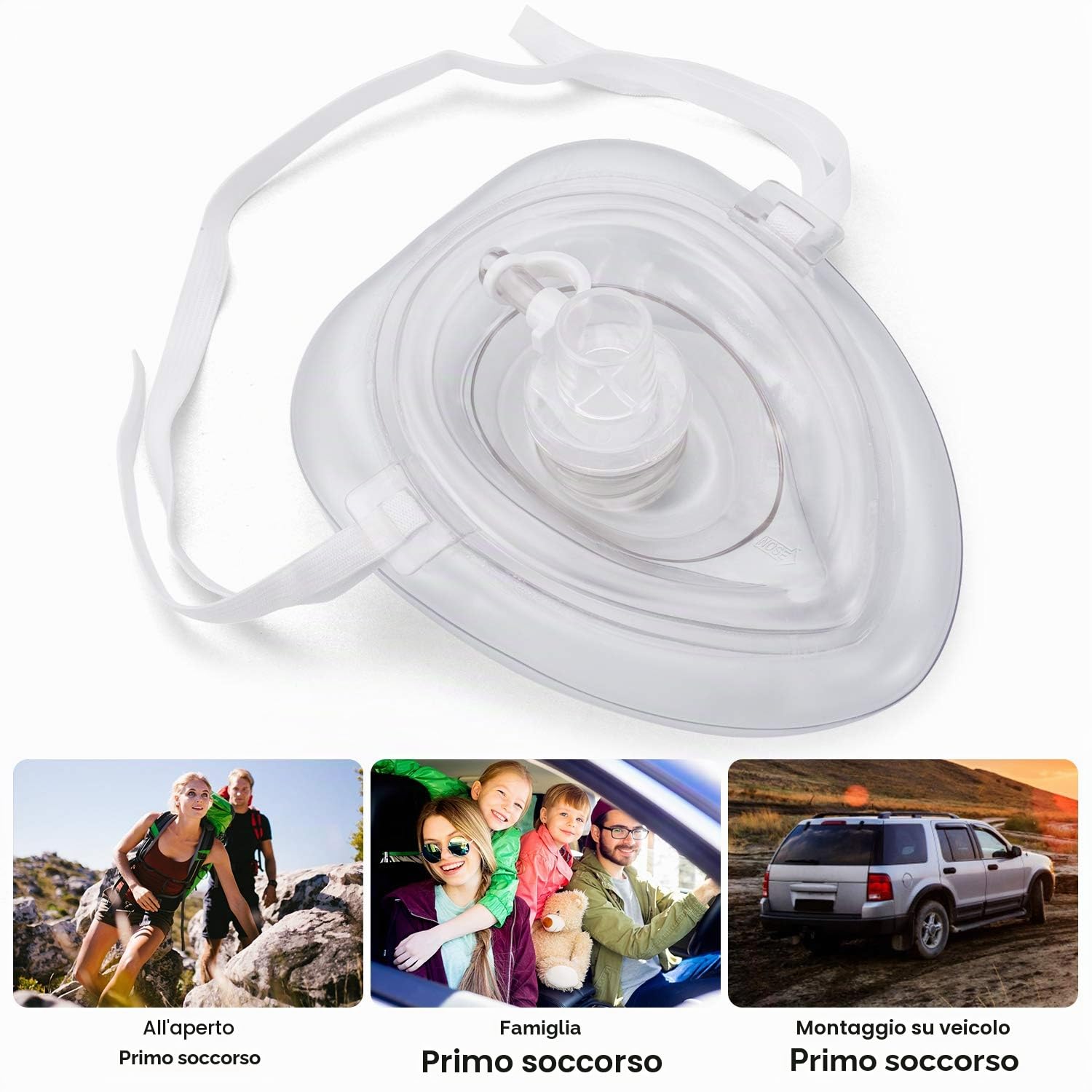 Primo kit DAE con RCP, guanti, rasoio, forbici, tamponi di garza e salviette detergenti per l'addestramento DAE