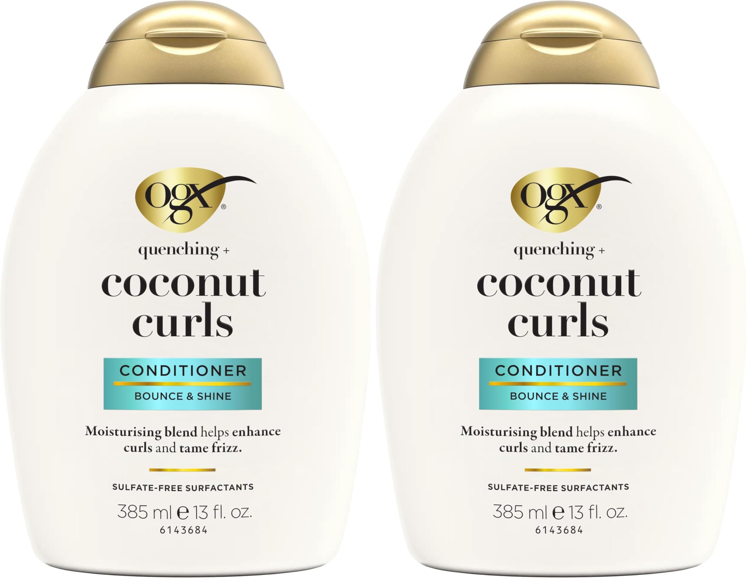 Quenching + Coconut Curl-Defining Conditioner | For Curly Hair | With Coconut & Citrus Oil | Paraben & Sulfate-Free | 13oz Pack of 2
