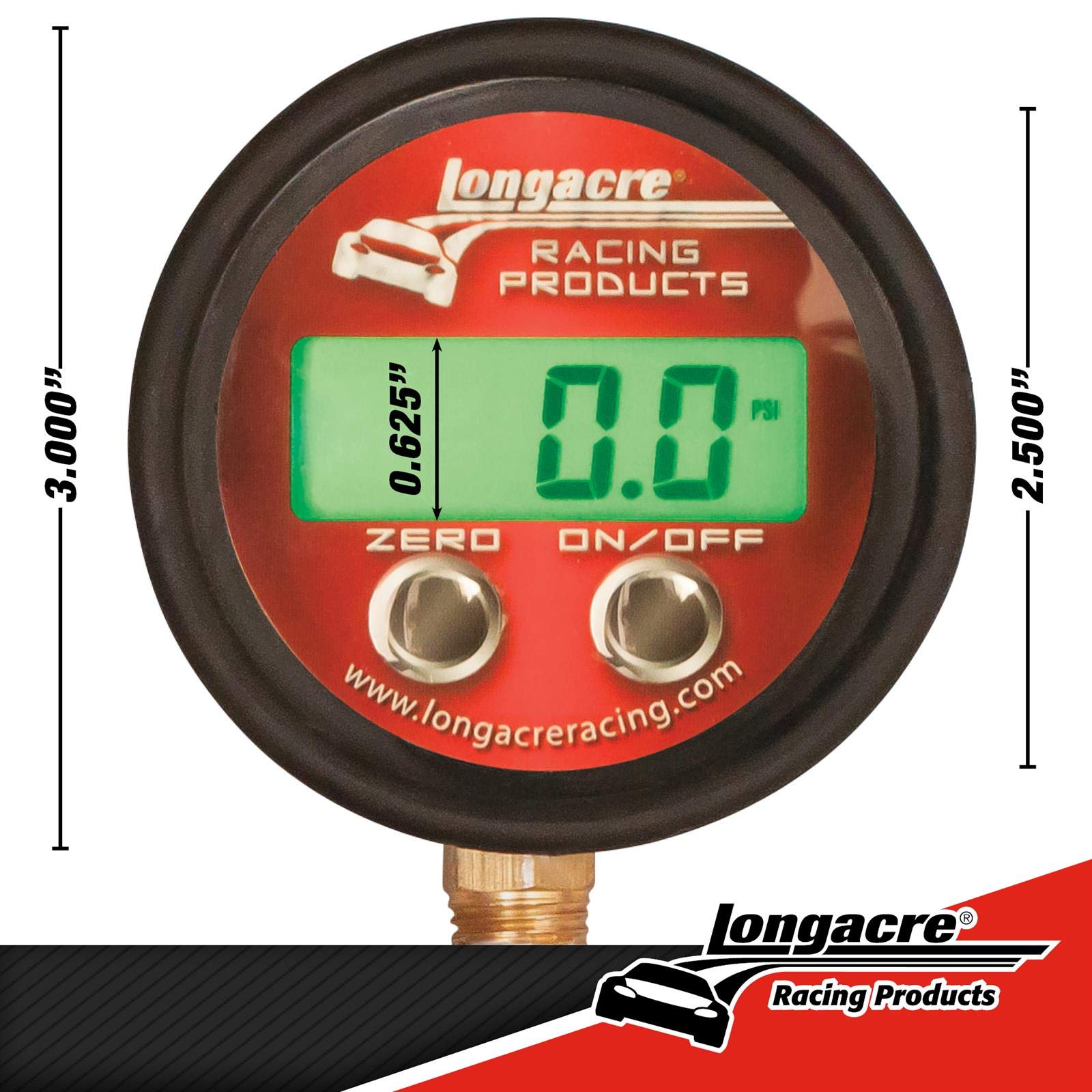 Longacre (53008) Digitaler Reifendruckprüfer 0-60 PSI mit Hülle