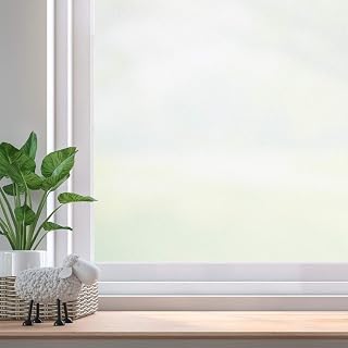 Beautysaid Frosted Window Privacy Film: Privacy Film For Glass Windows, Opaque Static Cling Window Film, No Glue Window Film, Replacing Curtains for Home Office(44x200cm)