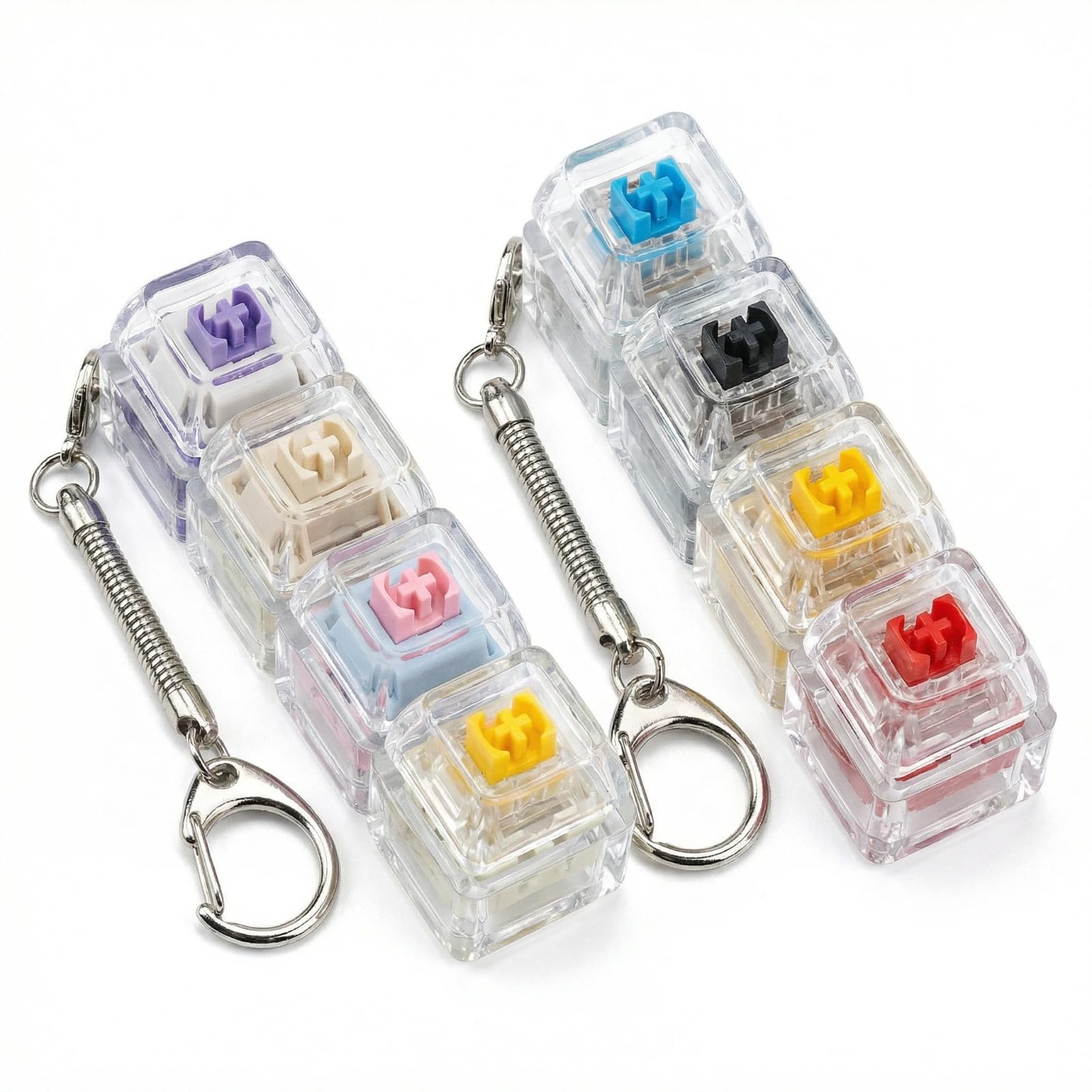 2 Pcs Keyboard Fidget Toy 4-Button Keyboard Fidget Keychain Portable Funny Stress Relief Fidget Keyring Adults Kids Clicker Fidget Decompression Toys for Home Office School Pass the Time (Style C) โ image 1